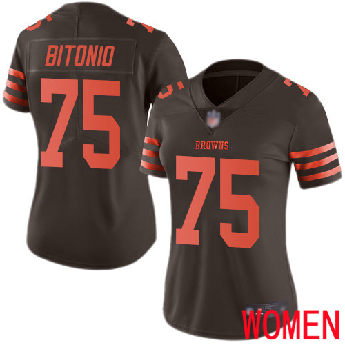 Cleveland Browns Joel Bitonio Women Brown Limited Jersey 75 NFL Football Rush Vapor Untouchable